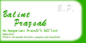 balint prazsak business card